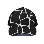 Black And White Giraffe Pattern Print Black Mesh Trucker Cap
