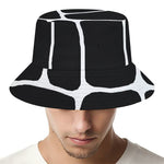 Black And White Giraffe Pattern Print Bucket Hat