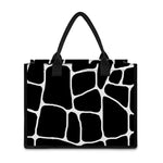 Black And White Giraffe Pattern Print Canvas Tote Bag