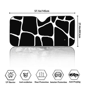 Black And White Giraffe Pattern Print Car Windshield Sun Shade