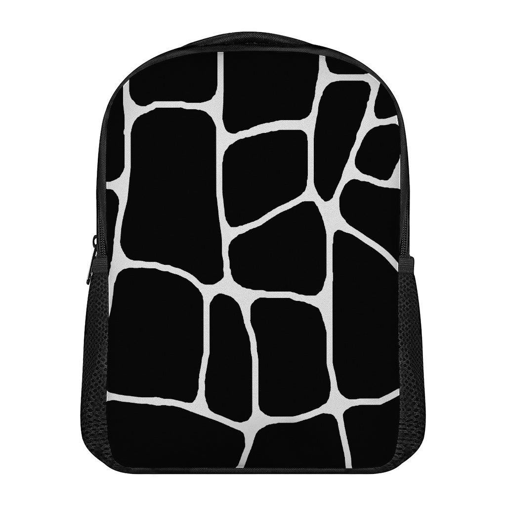 Black And White Giraffe Pattern Print Casual Backpack
