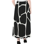 Black And White Giraffe Pattern Print Chiffon Maxi Skirt