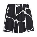 Black And White Giraffe Pattern Print Cotton Shorts