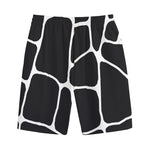 Black And White Giraffe Pattern Print Cotton Shorts