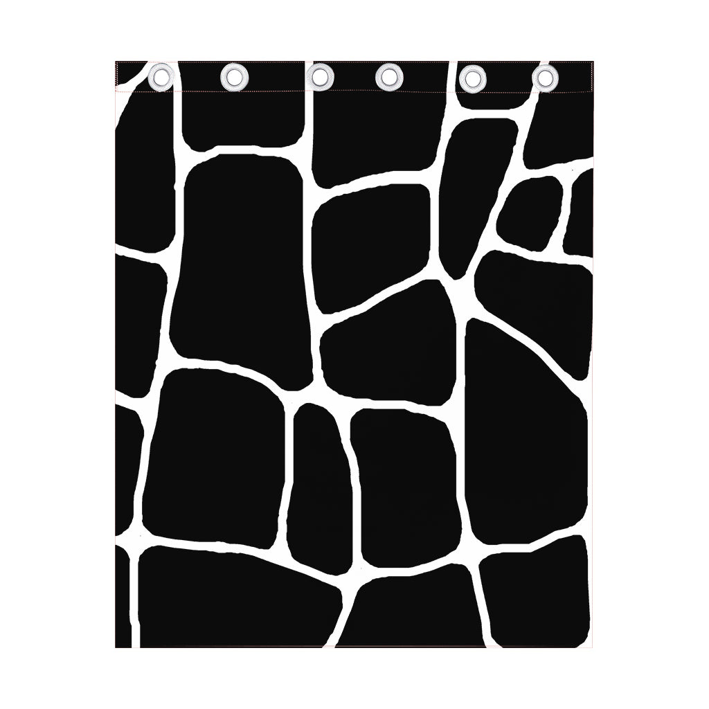 Black And White Giraffe Pattern Print Curtain