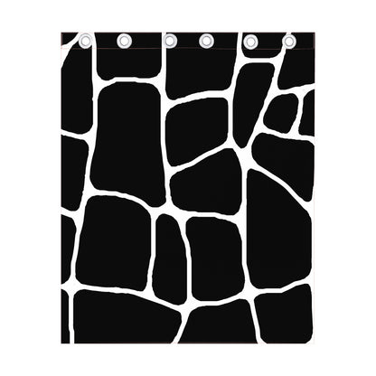 Black And White Giraffe Pattern Print Curtain