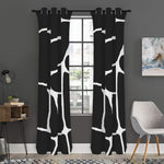 Black And White Giraffe Pattern Print Curtain