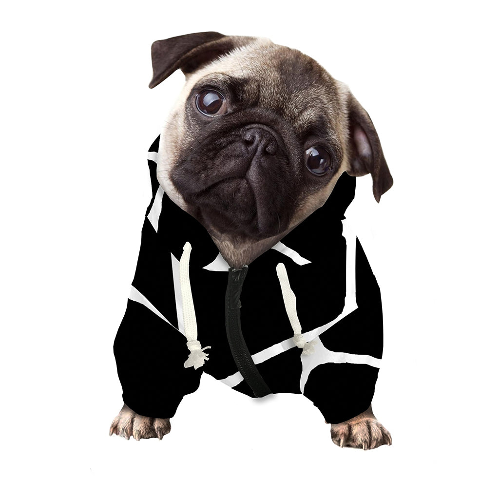 Black And White Giraffe Pattern Print Dog Zip Up Hoodie