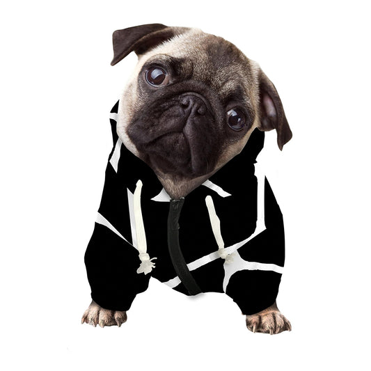 Black And White Giraffe Pattern Print Dog Zip Up Hoodie