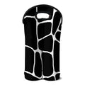 Black And White Giraffe Pattern Print Double Neoprene Wine Tote