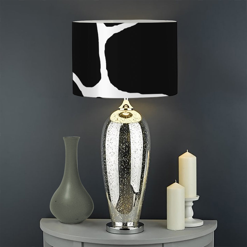 Black And White Giraffe Pattern Print Drum Lamp Shade