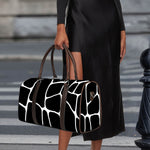 Black And White Giraffe Pattern Print Duffle Bag