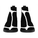 Black And White Giraffe Pattern Print Flat Ankle Boots