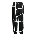 Black And White Giraffe Pattern Print Fleece Lined Knit Pants