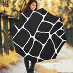 Black And White Giraffe Pattern Print Foldable Umbrella