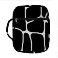 Black And White Giraffe Pattern Print Front Pocket Bible Bag