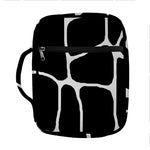 Black And White Giraffe Pattern Print Front Pocket Bible Bag