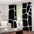 Black And White Giraffe Pattern Print Grommet Curtains