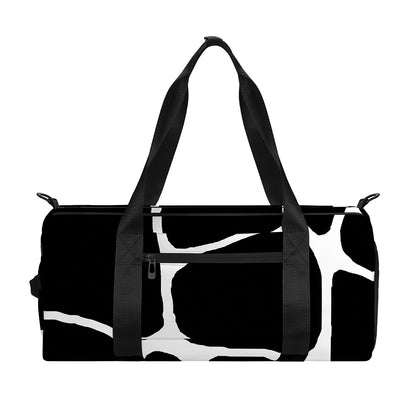 Black And White Giraffe Pattern Print Gym Bag