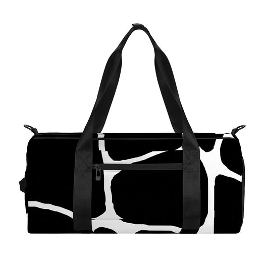 Black And White Giraffe Pattern Print Gym Bag