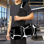 Black And White Giraffe Pattern Print Gym Bag