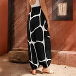 Black And White Giraffe Pattern Print Harem Pants