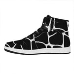 Black And White Giraffe Pattern Print High Top Leather Sneakers