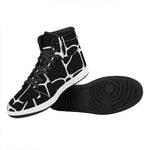 Black And White Giraffe Pattern Print High Top Leather Sneakers