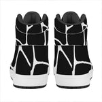 Black And White Giraffe Pattern Print High Top Leather Sneakers