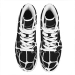 Black And White Giraffe Pattern Print High Top Leather Sneakers