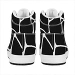 Black And White Giraffe Pattern Print High Top Leather Sneakers