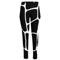 Black And White Giraffe Pattern Print High-Waisted Pocket Leggings