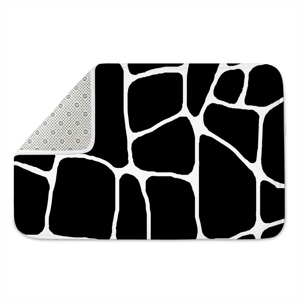 Black And White Giraffe Pattern Print Indoor Door Mat