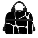 Black And White Giraffe Pattern Print Insulated Lunch Bag