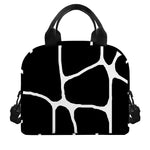 Black And White Giraffe Pattern Print Insulated Lunch Bag