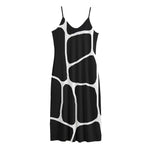 Black And White Giraffe Pattern Print Jersey Midi Cami Dress