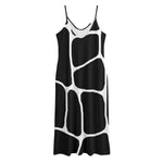 Black And White Giraffe Pattern Print Jersey Midi Cami Dress
