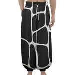Black And White Giraffe Pattern Print Lantern Pants