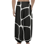Black And White Giraffe Pattern Print Lantern Pants