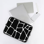 Black And White Giraffe Pattern Print Laptop Sleeve