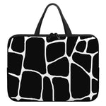 Black And White Giraffe Pattern Print Laptop Sleeve With Handle