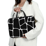 Black And White Giraffe Pattern Print Laptop Sleeve With Handle