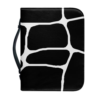 Black And White Giraffe Pattern Print Leather Bible Cover