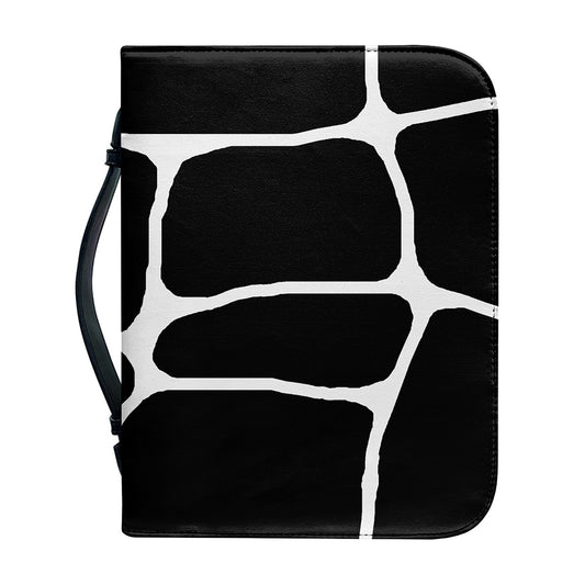 Black And White Giraffe Pattern Print Leather Bible Cover