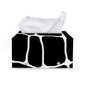 Black And White Giraffe Pattern Print Leather Tissue Box Cover