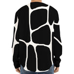Black And White Giraffe Pattern Print Long Sleeve Baseball Jersey