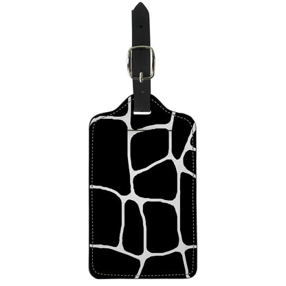 Black And White Giraffe Pattern Print Luggage Tag