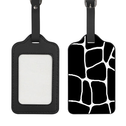 Black And White Giraffe Pattern Print Luggage Tag
