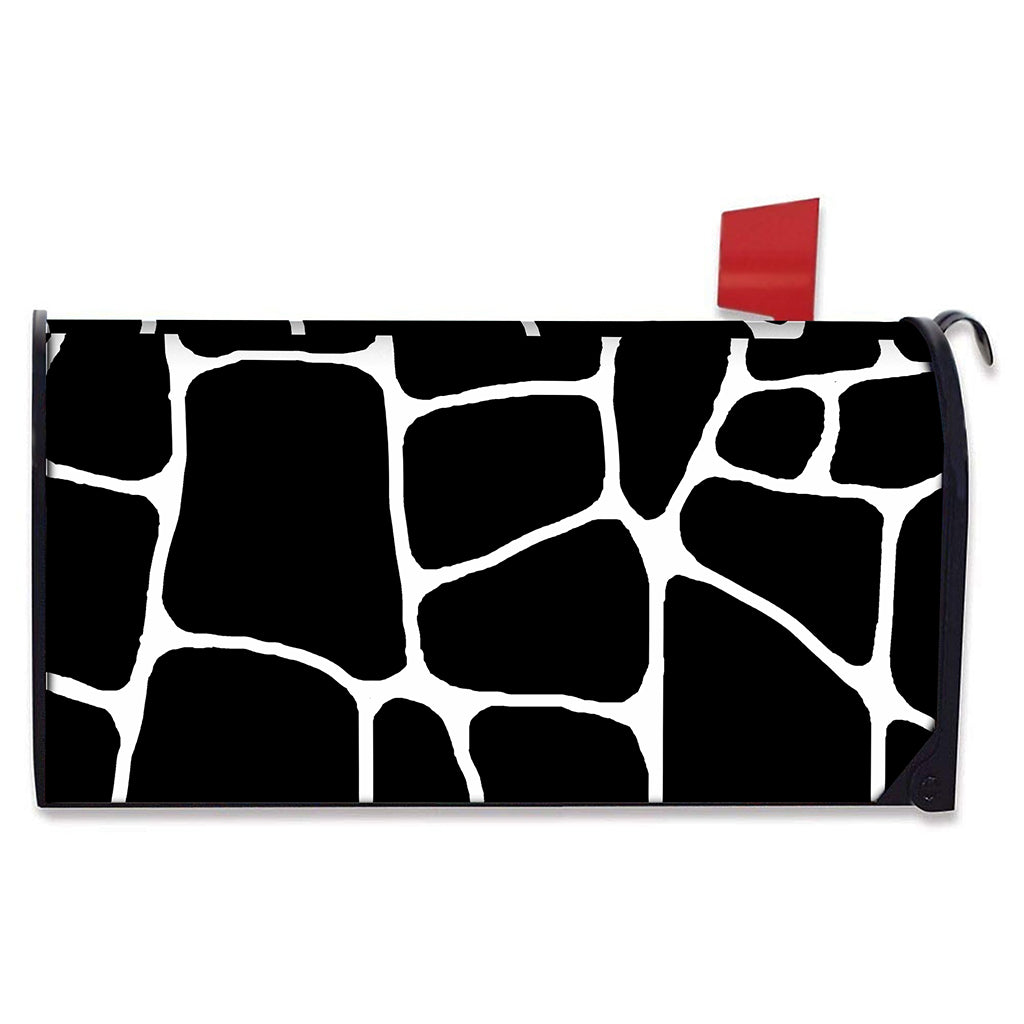 Black And White Giraffe Pattern Print Mailbox Cover
