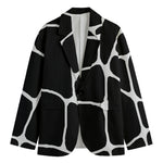 Black And White Giraffe Pattern Print Men's Blazer